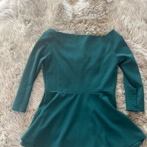 Elegant Boutique Green Mid Sleeve off the shoulder Top